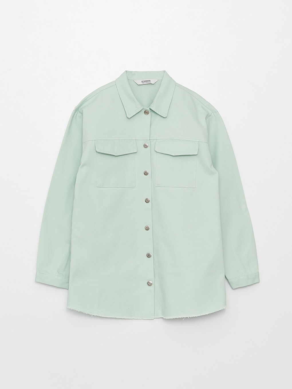 LCW Kids Basic Long Sleeve Gabardine Girl Shirt -S31033Z4-GMG