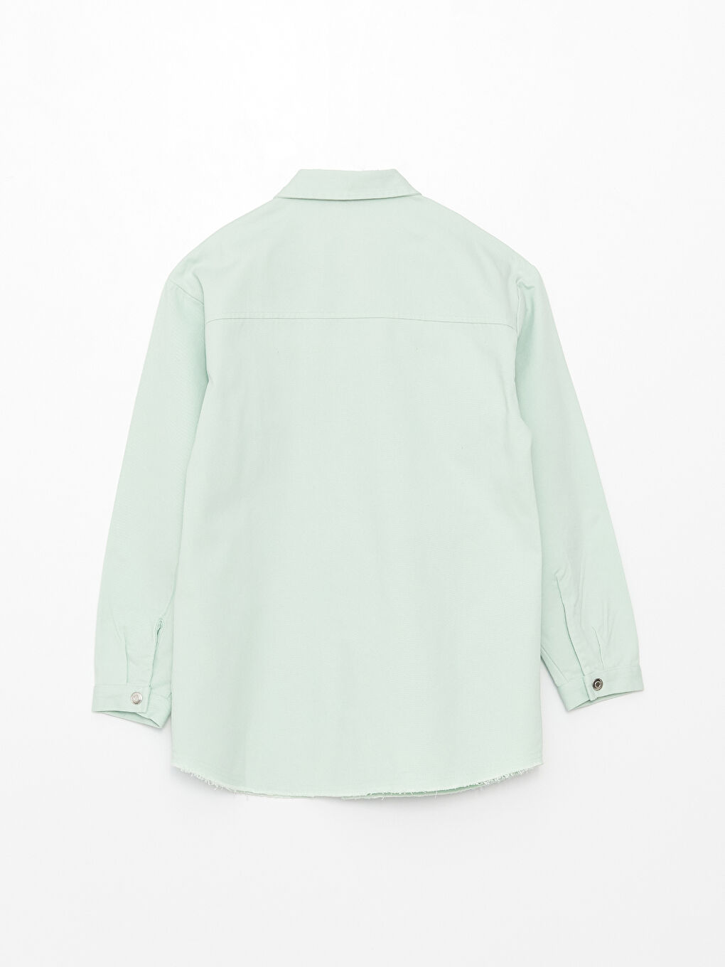 LCW Kids Basic Long Sleeve Gabardine Girl Shirt -S31033Z4-GMG