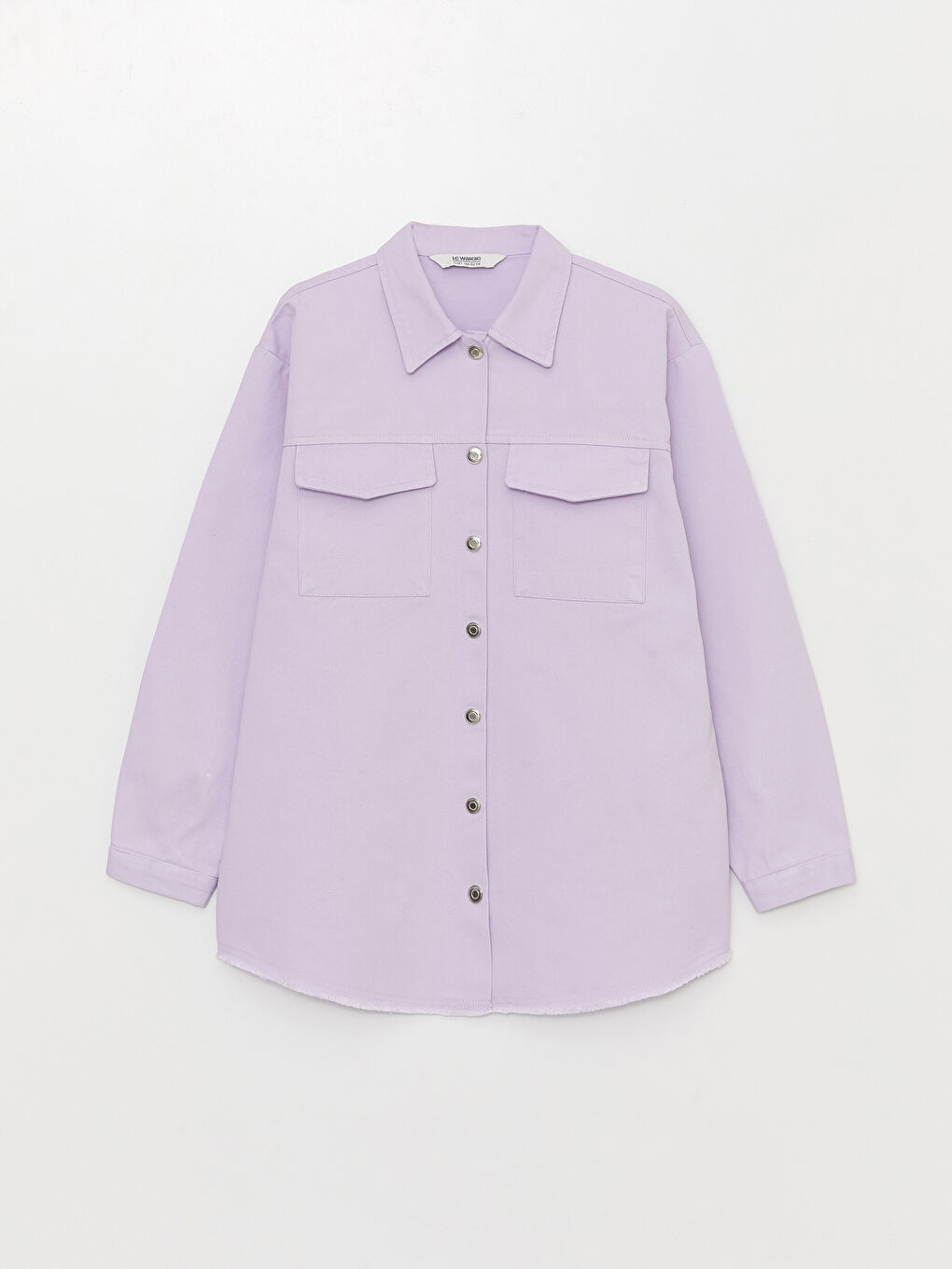 Chemise Basique à Manches Longues en Gabardine pour Fille
