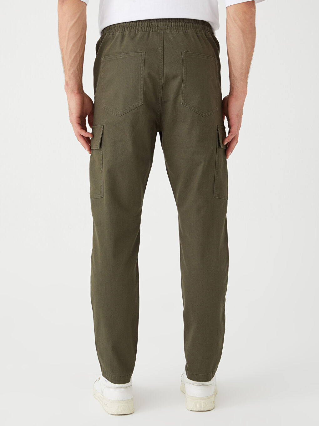 Haki Slim Fit Gabardin Erkek Kargo Pantolon-4