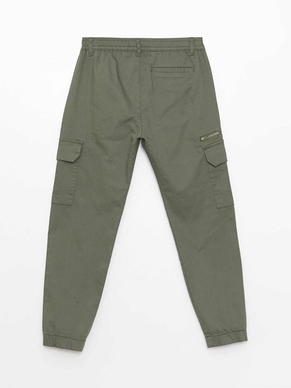 Haki Standart Kalıp Gabardin Erkek Kargo Pantolon-6