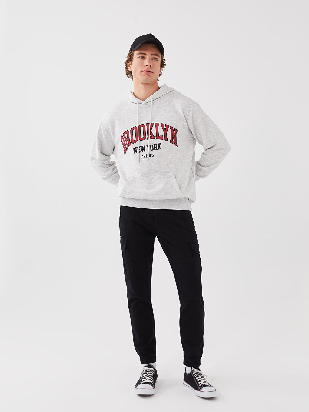 Siyah Slim Fit Gabardin Erkek Jogger Pantolon