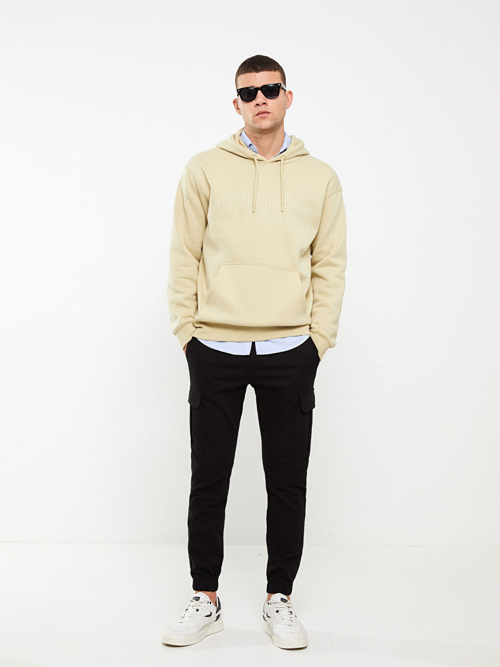 Siyah Slim Fit Gabardin Erkek Jogger Pantolon