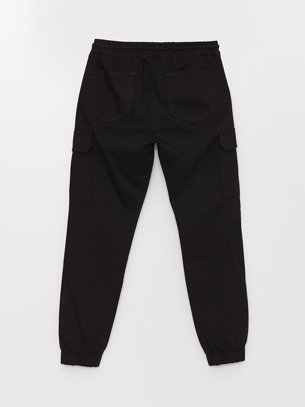 Siyah Slim Fit Gabardin Erkek Jogger Pantolon-6