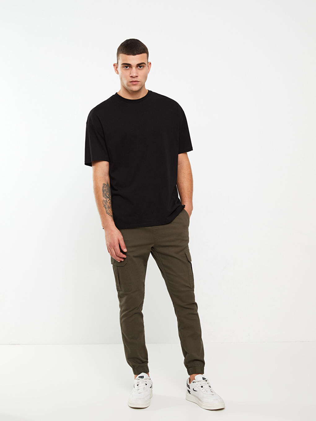 Брюки-джоггеры Мужские из саржи слим-фит-1