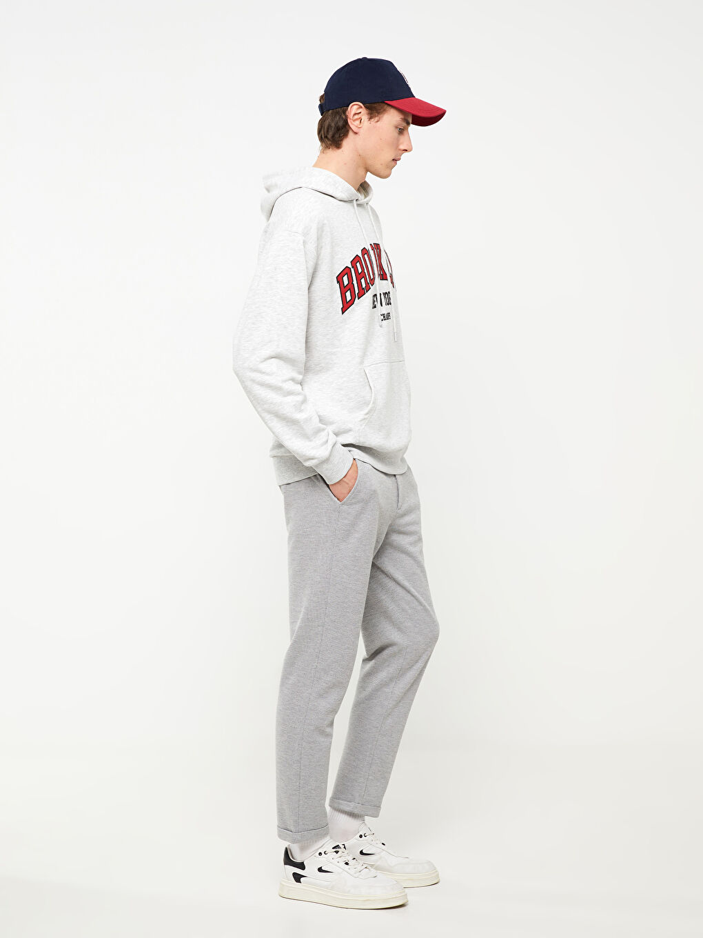 Gri Slim Fit Erkek Pantolon-1