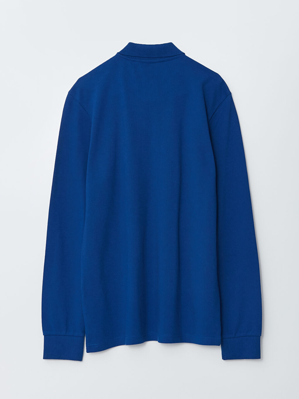 Lacivert Polo Yaka Uzun Kollu Pike Erkek Tişört-6