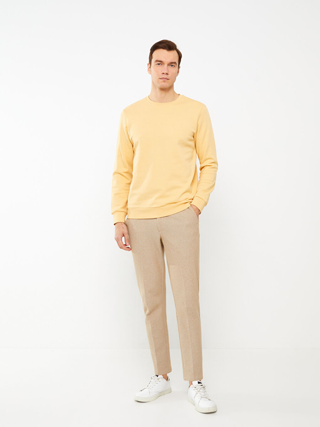 Crew Neck Long Sleeve Men's Sweatshirt-3