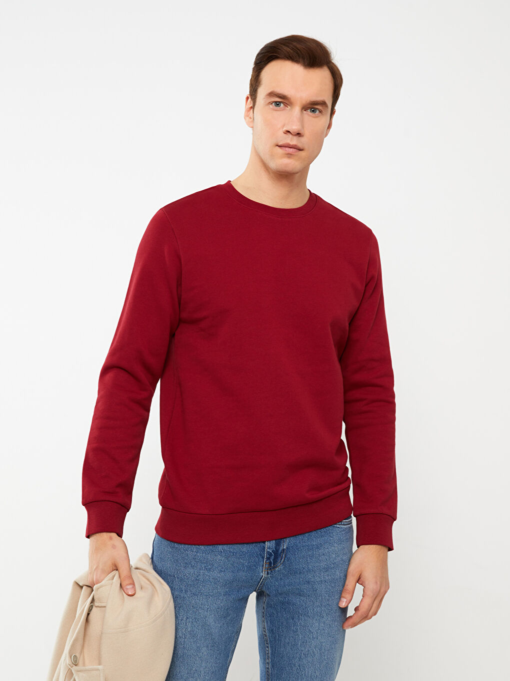 Sweat-shirt à Manches Longues pour Hommes avec Col Rond-3