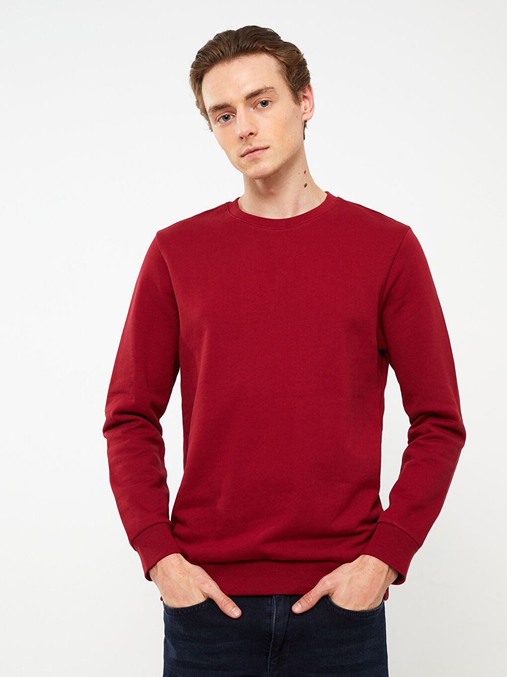 Sweat-shirt à Manches Longues pour Hommes avec Col Rond-2