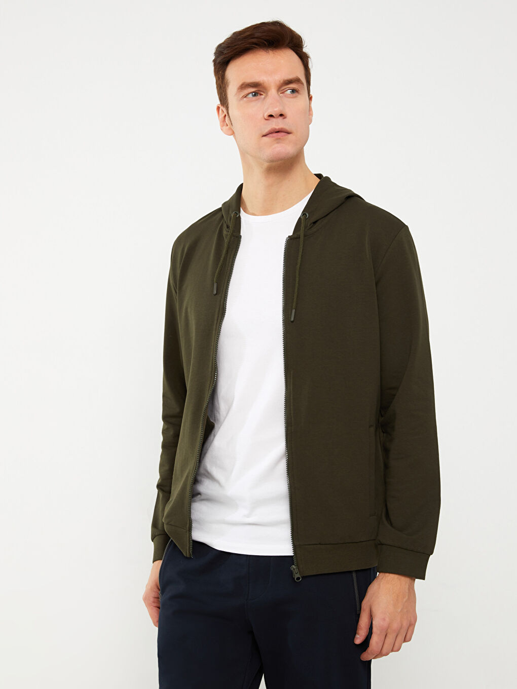 LC Waikiki Hooded Long Sleeve Men's Sports Cardigan -S31064Z8-JET