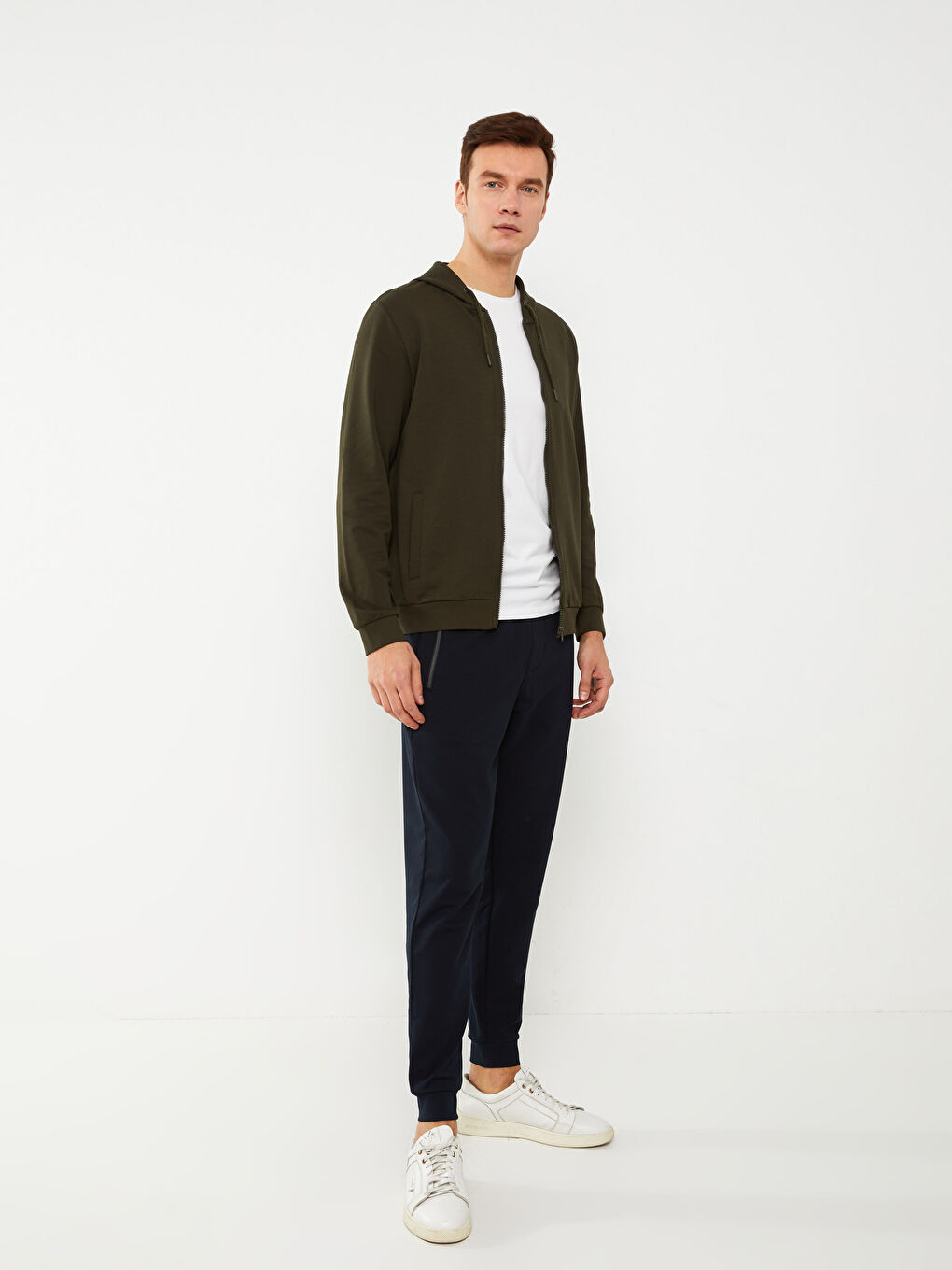 LC Waikiki Hooded Long Sleeve Men's Sports Cardigan -S31064Z8-JET