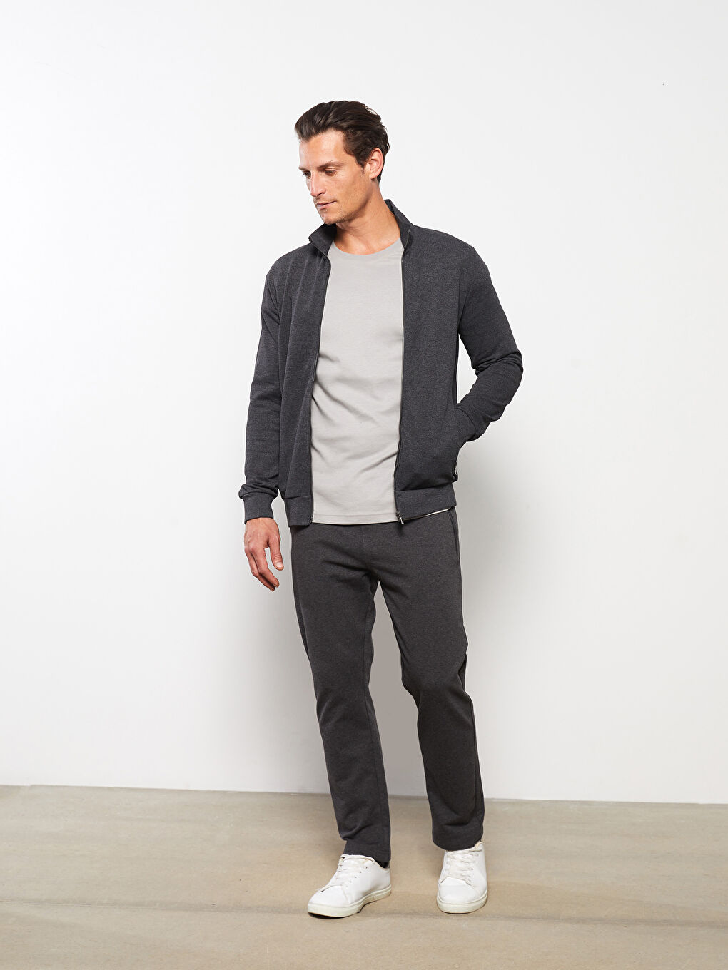 High Collar Long Sleeve Men's Sports Cardigan -S31065Z8-D5D