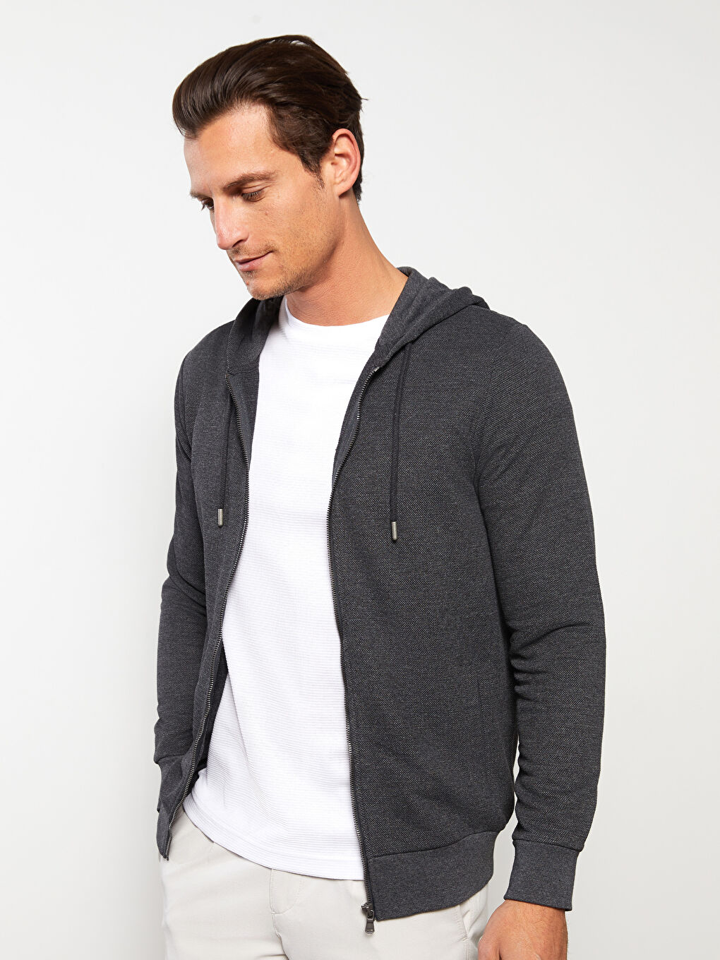 LC Waikiki Hooded Long Sleeve Men's Sports Cardigan -S31066Z8-D5D