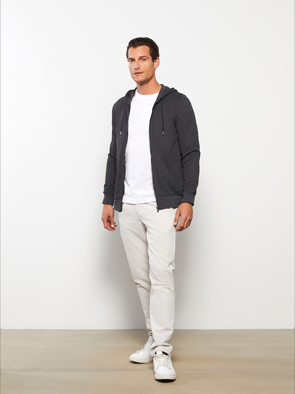 LC Waikiki Hooded Long Sleeve Men's Sports Cardigan -S31066Z8-D5D