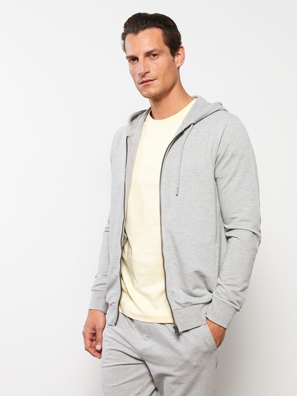 Hooded Long Sleeve Men's Sports Cardigan-1