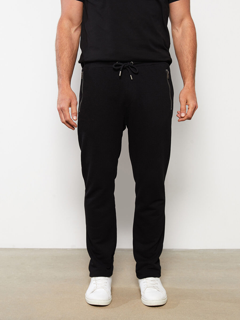 Pantalon de Survêtement Uni Piqué Pour Hommes-3