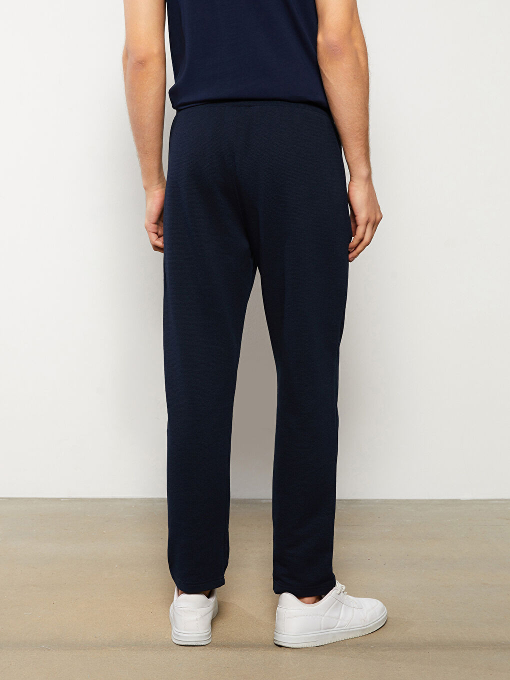 Lacivert Standart Kalıp Pike Erkek Eşofman Altı-4