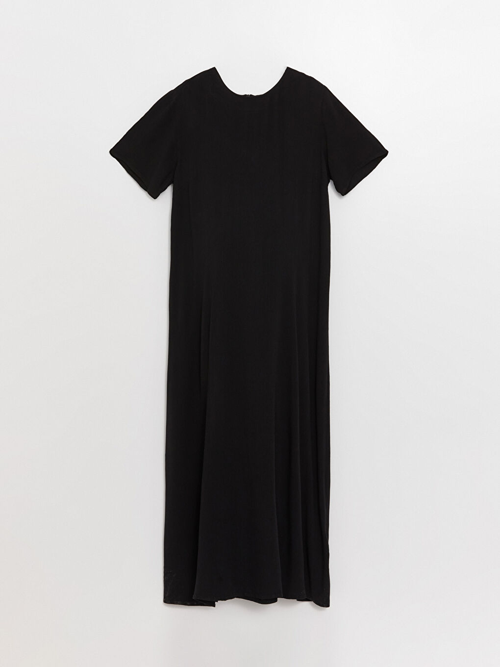 Crew Neck Plain Short Sleeve Maternity Dress-5