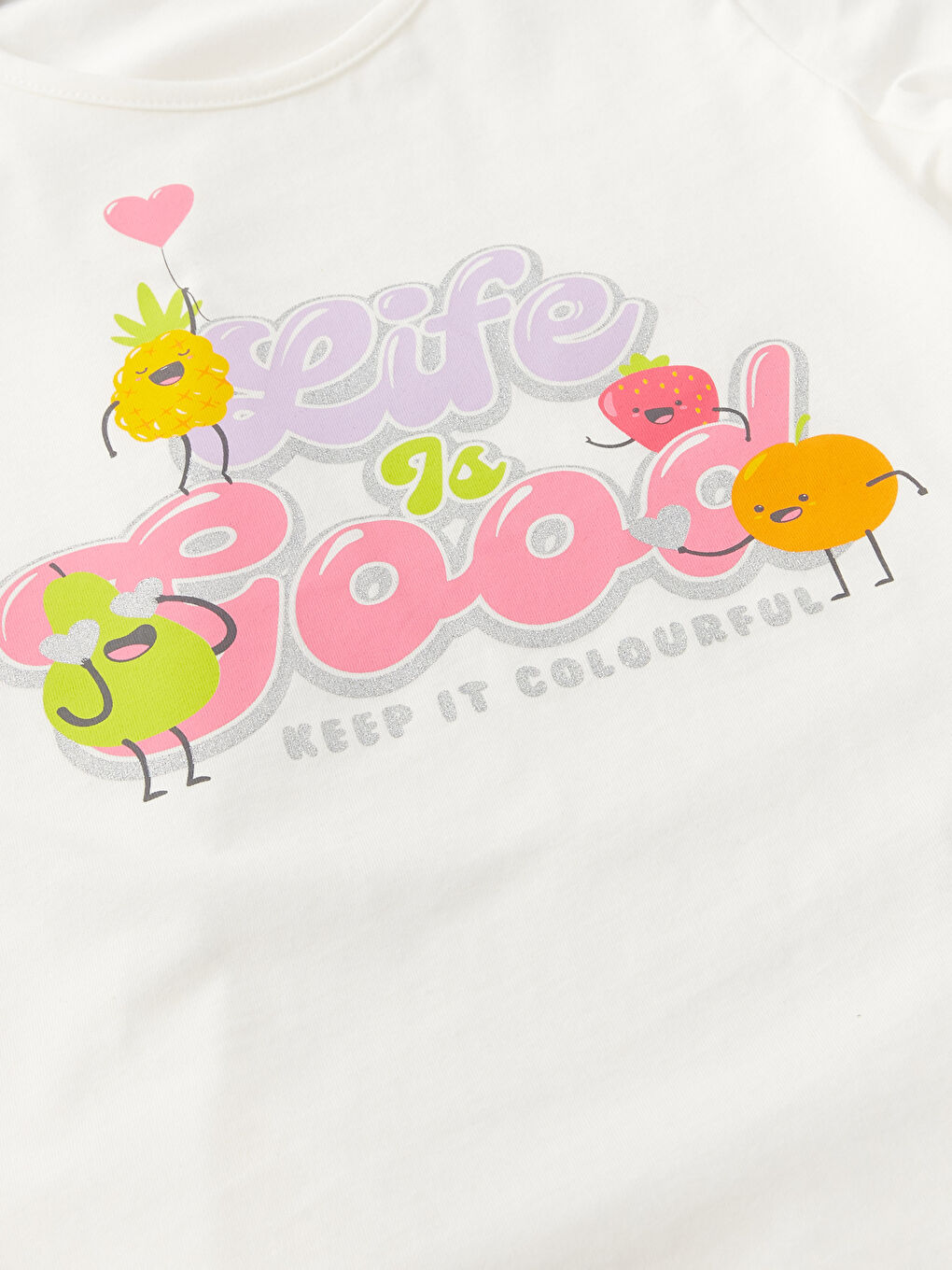 Crew Neck Short Sleeve Printed Girls' T-Shirt-2