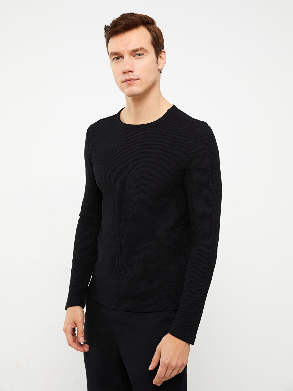 Crew Neck Long Sleeve Men's T-Shirt-1