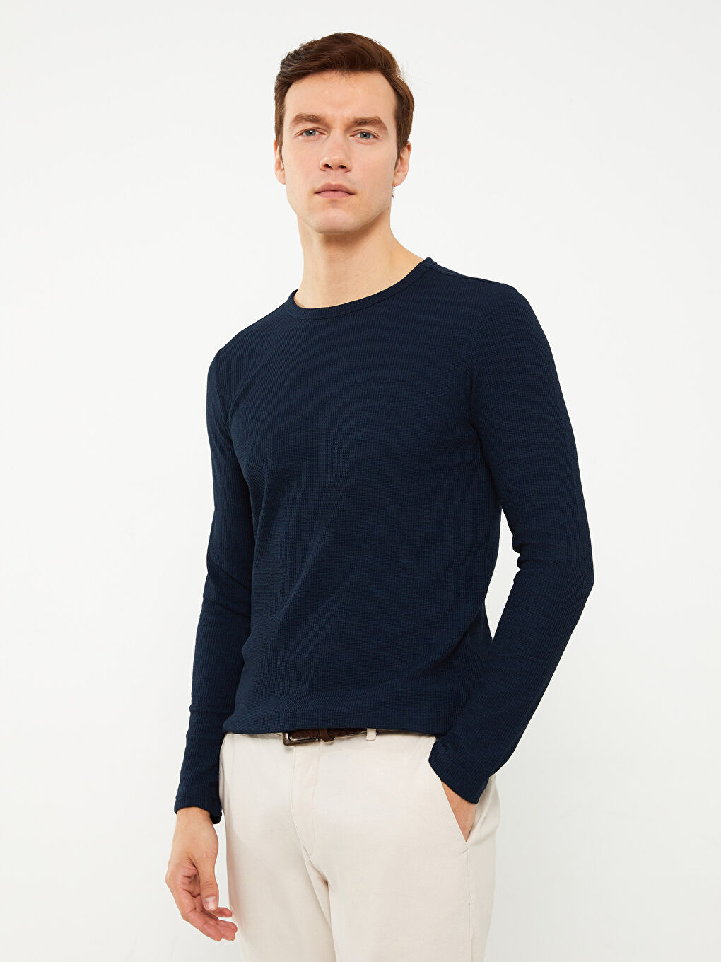 تيشيرت كم طويل بياقة دائرية للرجال