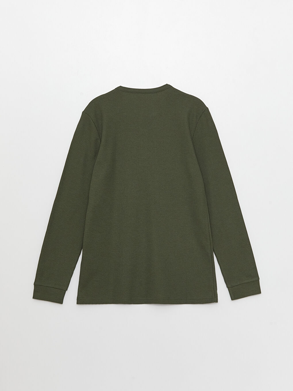 Haki Bisiklet Yaka Uzun Kollu Erkek Tişört-11