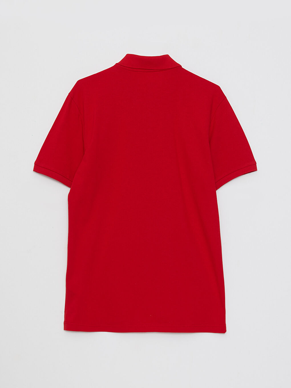Kırmızı Polo Yaka Kısa Kollu Pike Erkek Tişört-6