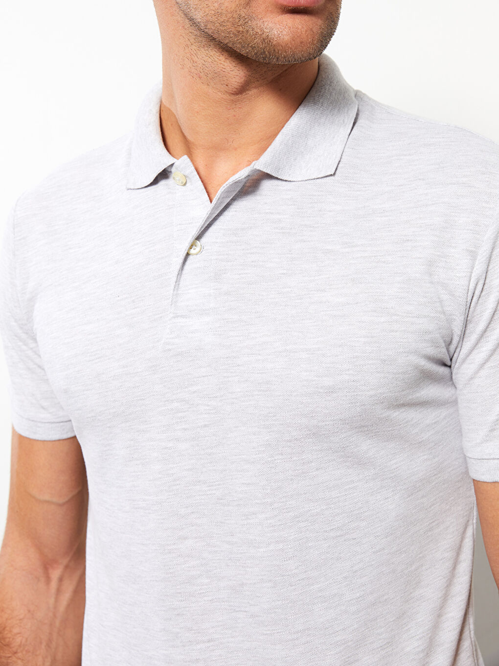 Polo Neck Short Sleeve Pique Men's T-Shirt-3