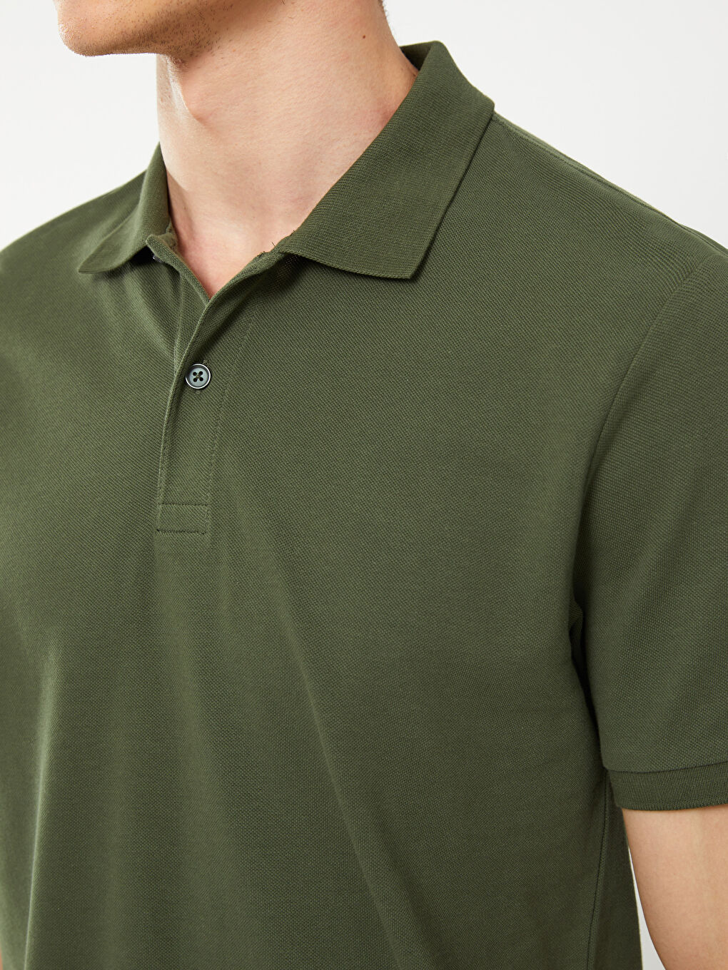 პოლო კისრის მოკლე სახელოიანი პიკე მამაკაცის მაისური-3