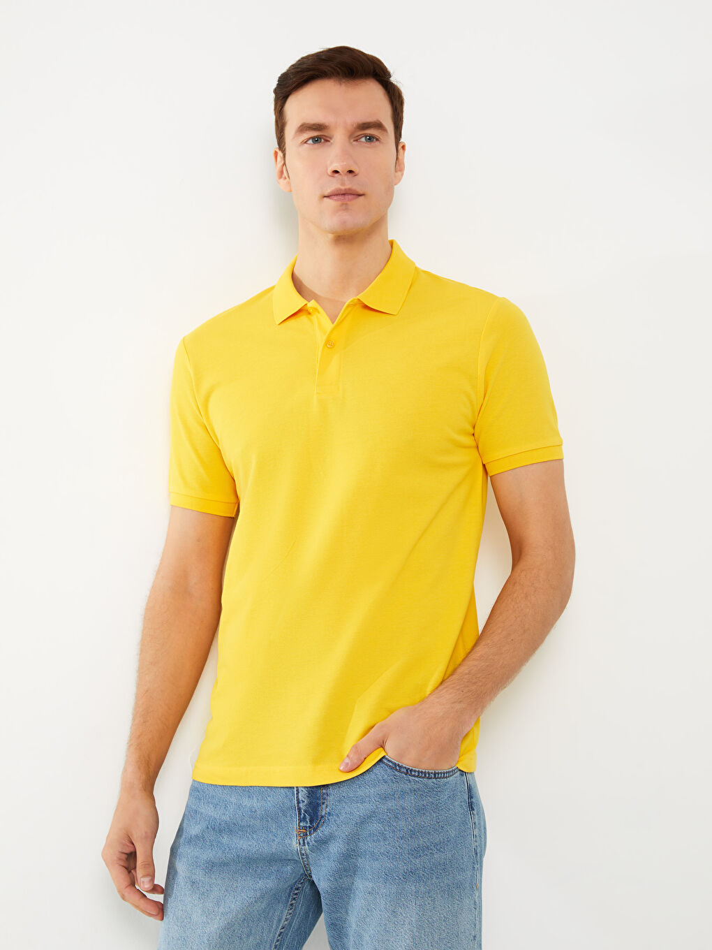 Polo Neck Short Sleeve Pique Men's T-Shirt -S31142Z8-S1G