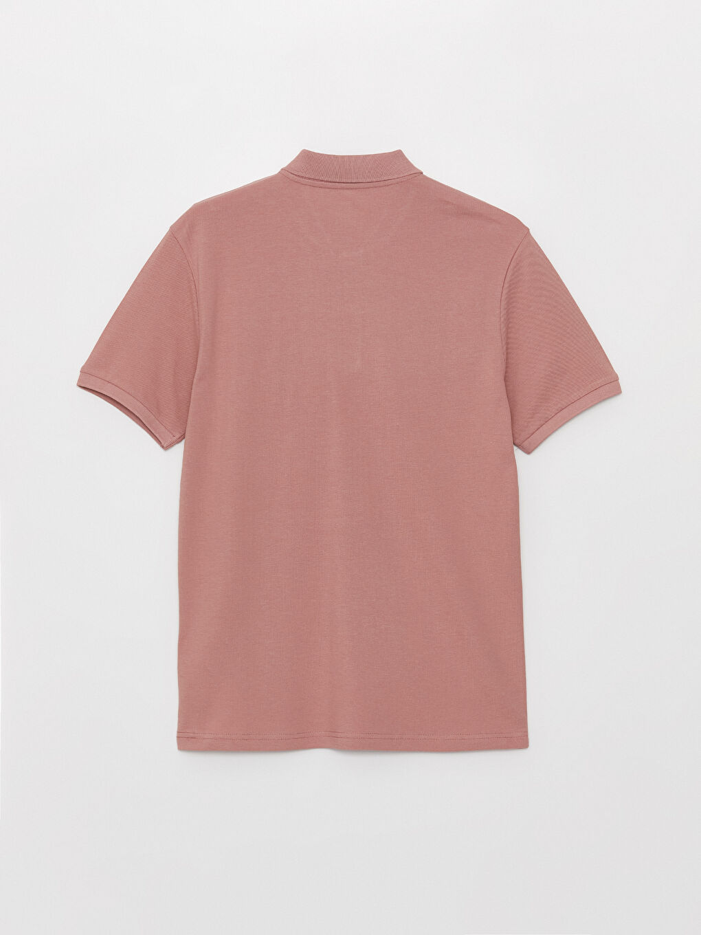 Pembe Polo Yaka Kısa Kollu Pike Erkek Tişört-6