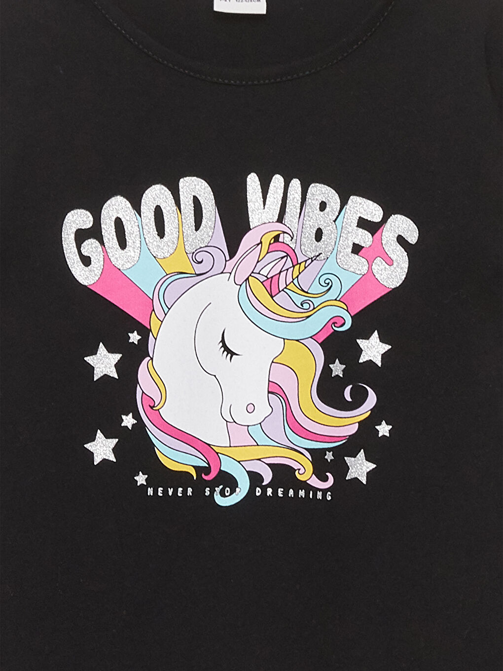 Crew Neck Printed Long Sleeve Girls' T-Shirt-2