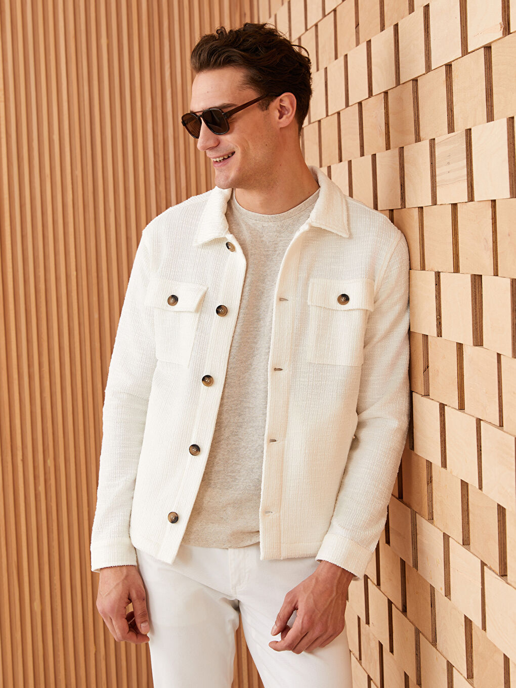 Пальто для мужчин с отложным воротником, облегающего кроя-1