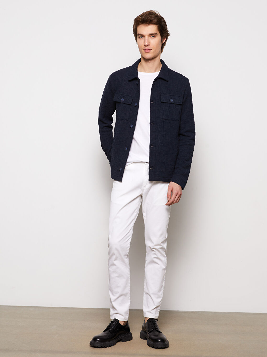 Slim Fit Collared Neck Men's Coat-1