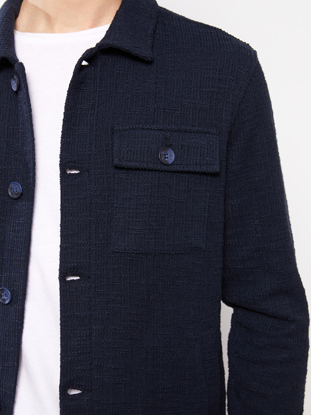 Slim Fit Collared Neck Men's Coat-3