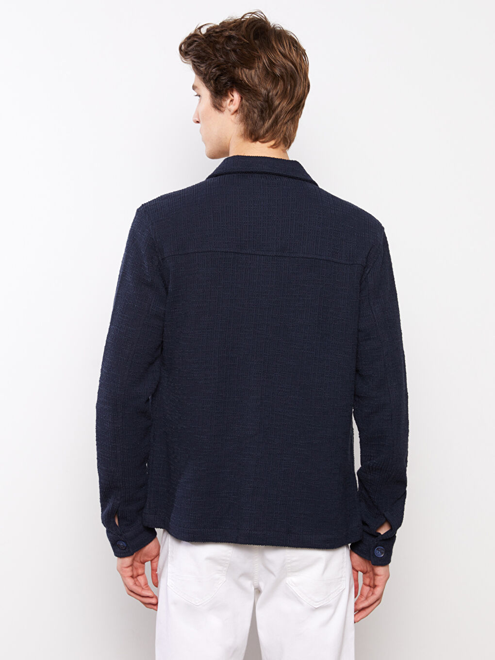 Slim Fit Collared Neck Men's Coat-4