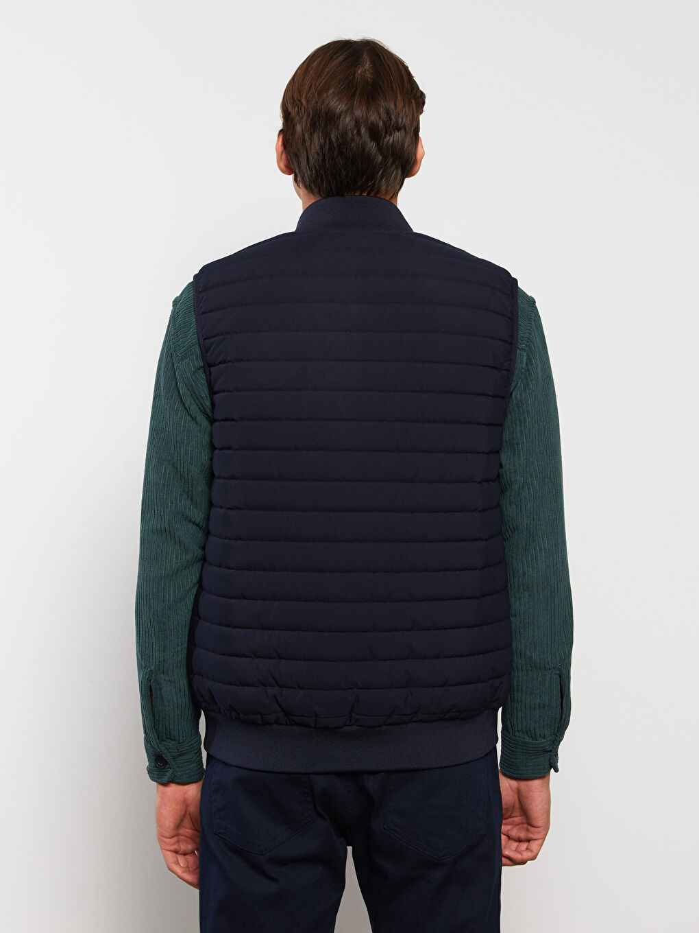 Slim Fit Funnel Neck Men's Vest-4