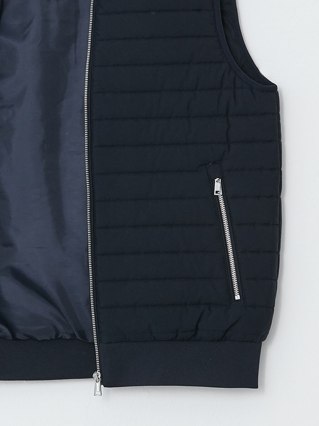 Slim Fit Funnel Neck Men's Vest-7