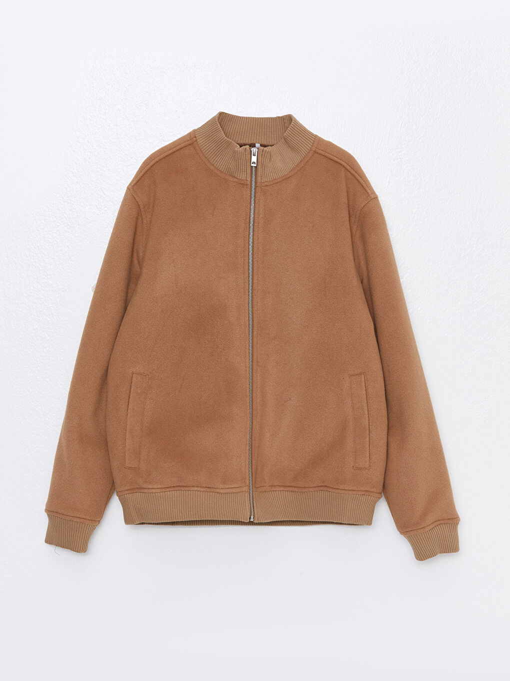 Kahverengi Slim Fit Dik Yaka Erkek Mont-5