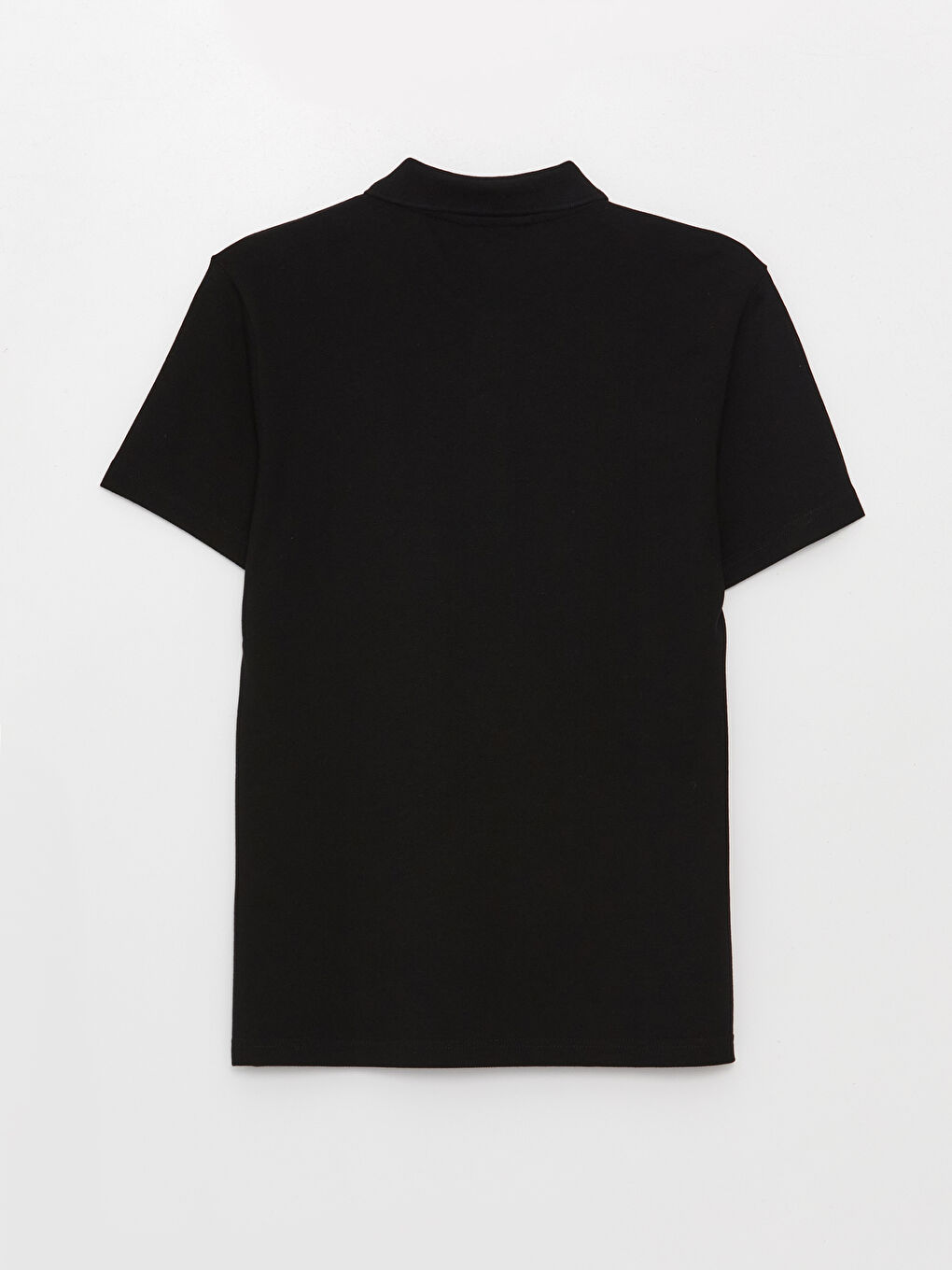 Siyah Polo Yaka Kısa Kollu Pike Erkek Tişört-6