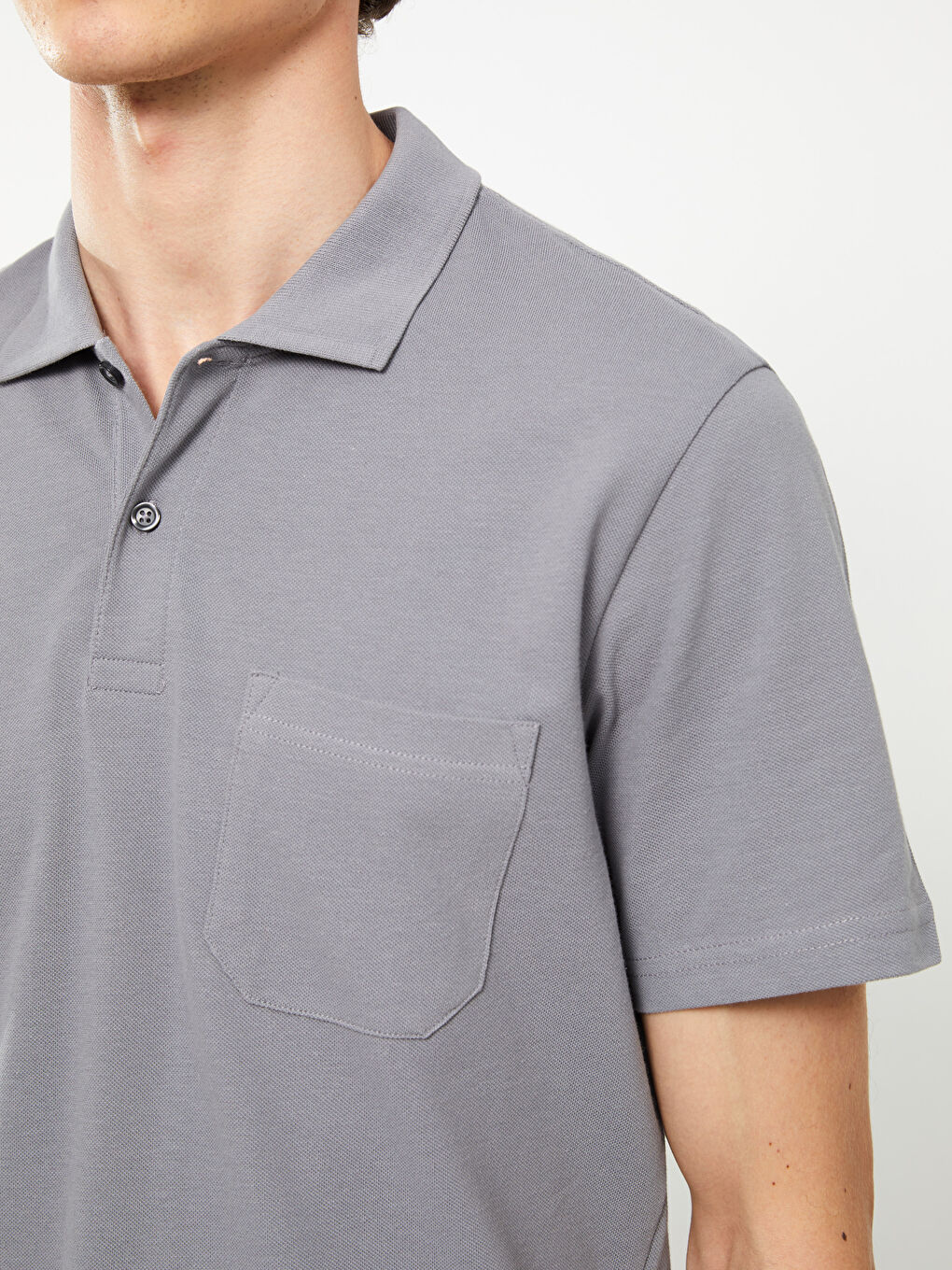 تي شيرت بياقة بولو كم قصير بيكيه للرجال-3