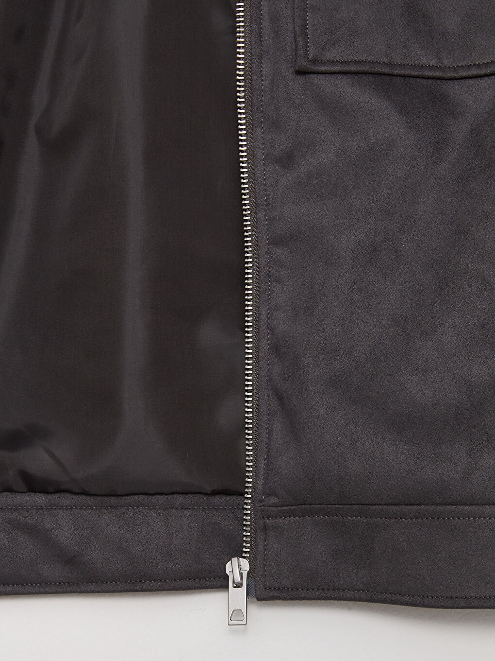 Slim Fit Collared Neck Men's Suede Coat-7