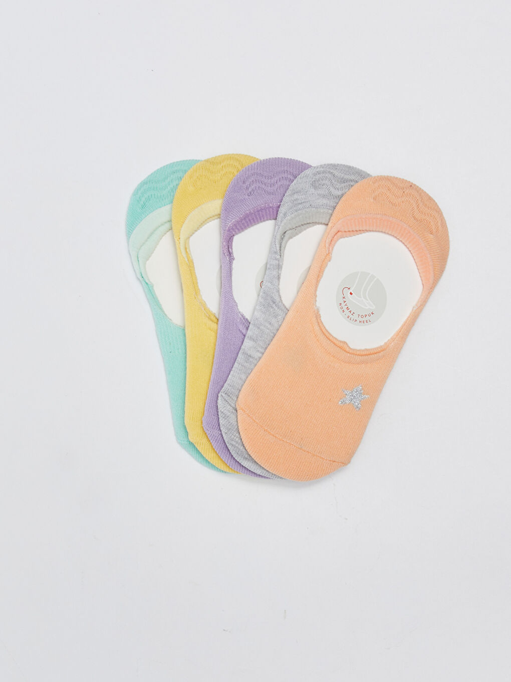 جوارب غير مرئية منقوشة للبنات - عبوة من ٥ قطع-1