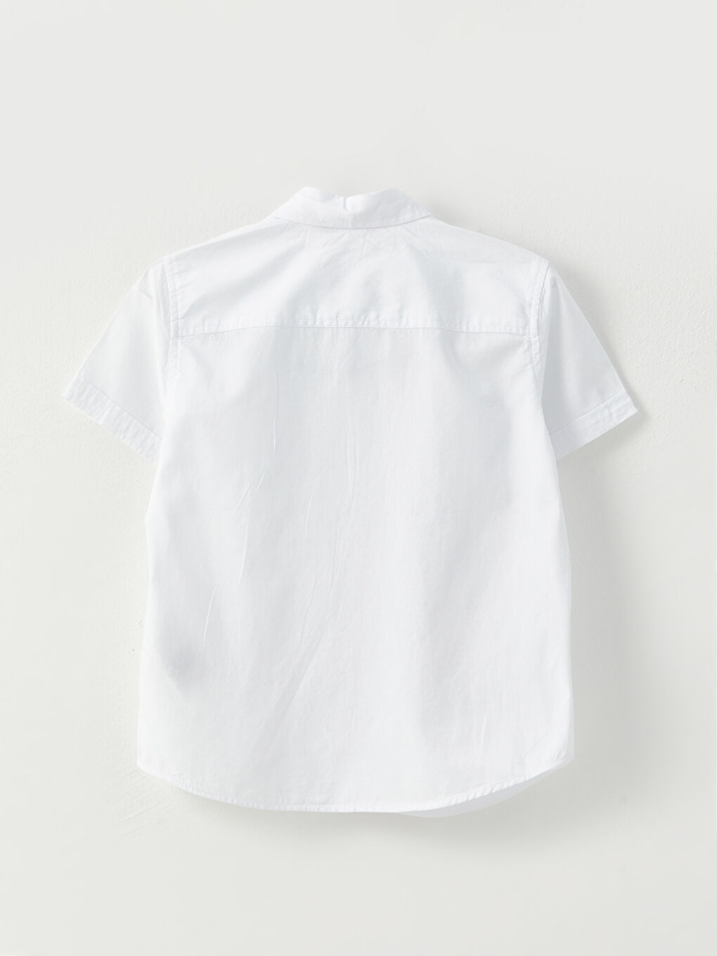 قميص أولاد بوبلين كم قصير سادة-1