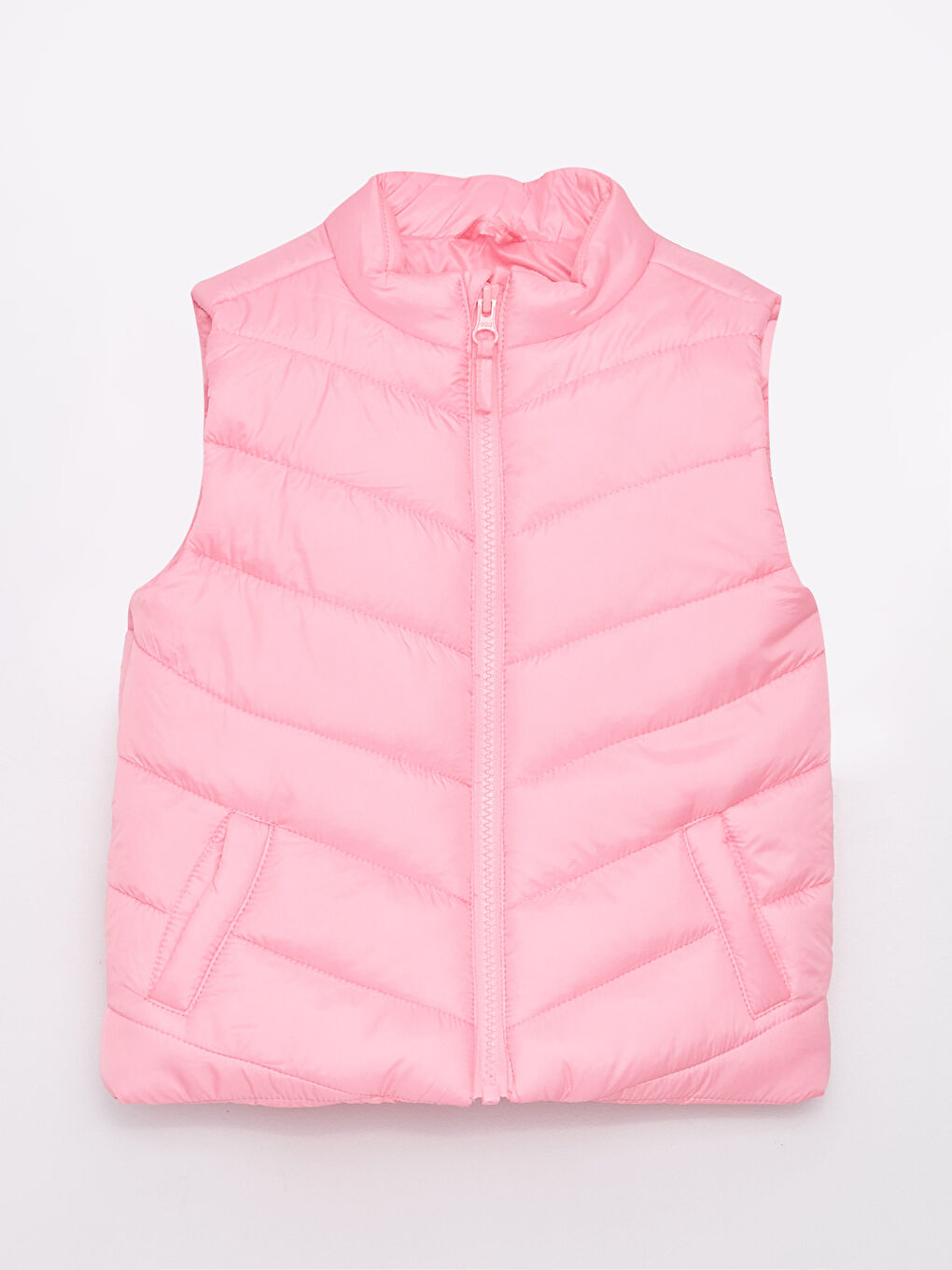 Stand-up Collar Basic Baby Girl Zipper Vest -S31239Z1-QK8