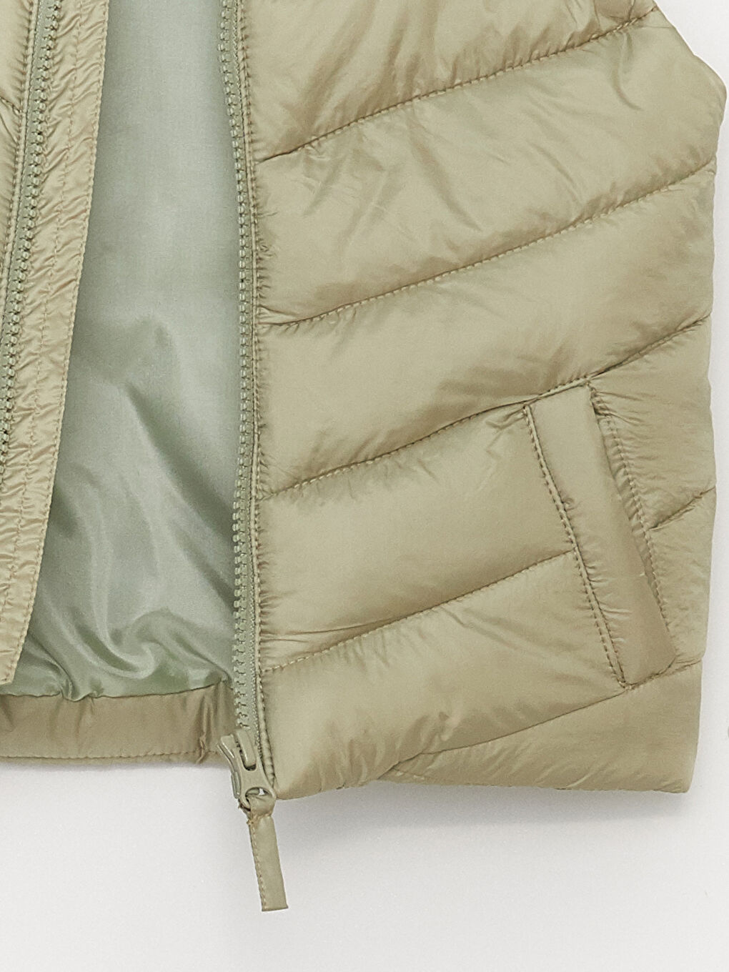 Stand-up Collar Basic Baby Girl Zipper Vest-4