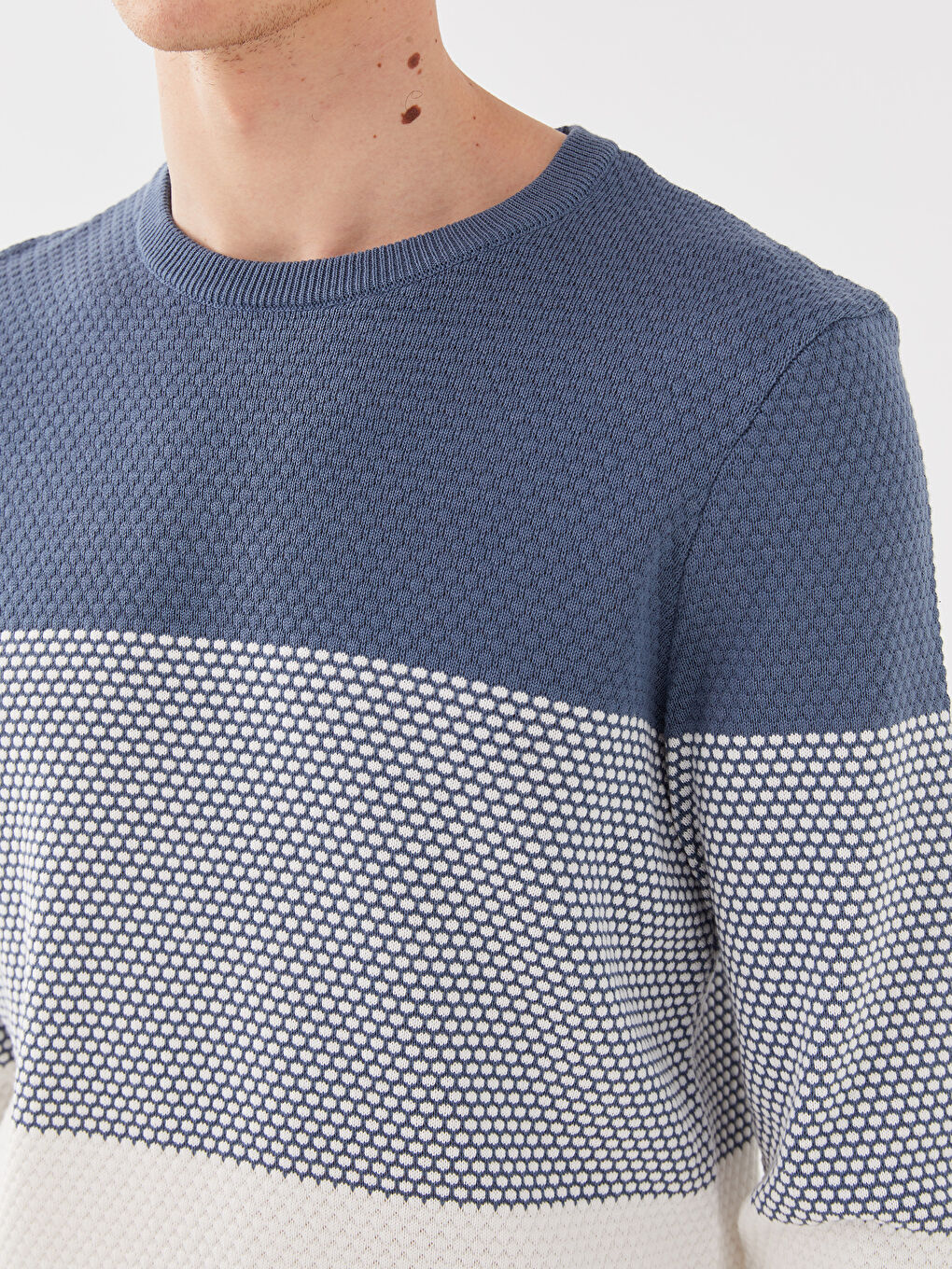 LCW Vision Rundhalsausschnitt Langarm Farbblock Herren Strickpullover -S31244Z8-J0M