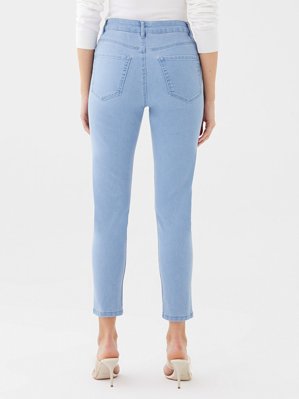 LCWAIKIKI Basic Damen Hoch Taillierte Schlanke Passform Reguläre Denim-Hose -S31248Z8-311