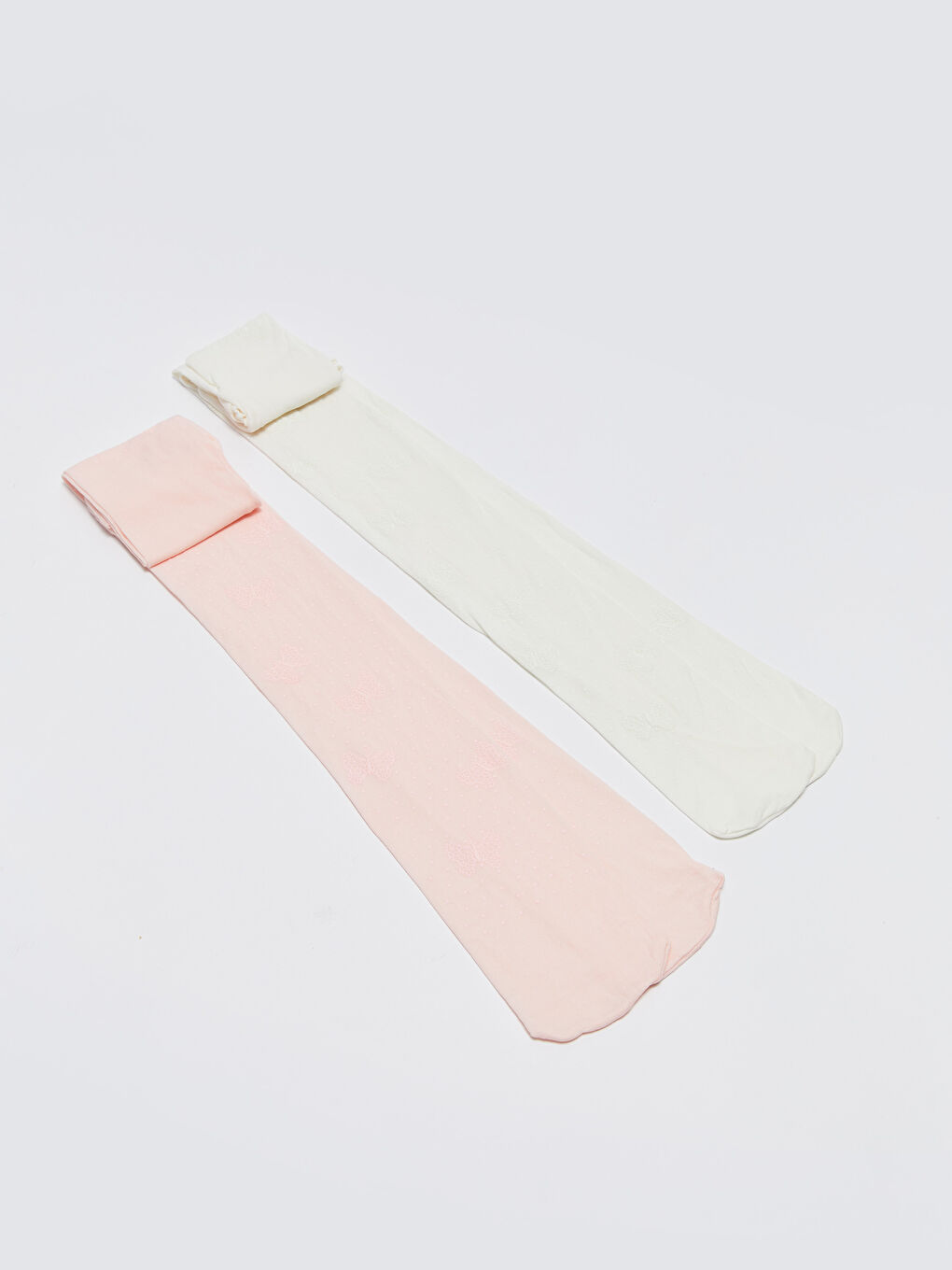 Pembe Desenli Kız Çocuk İnce Külotlu Çorap 2'li